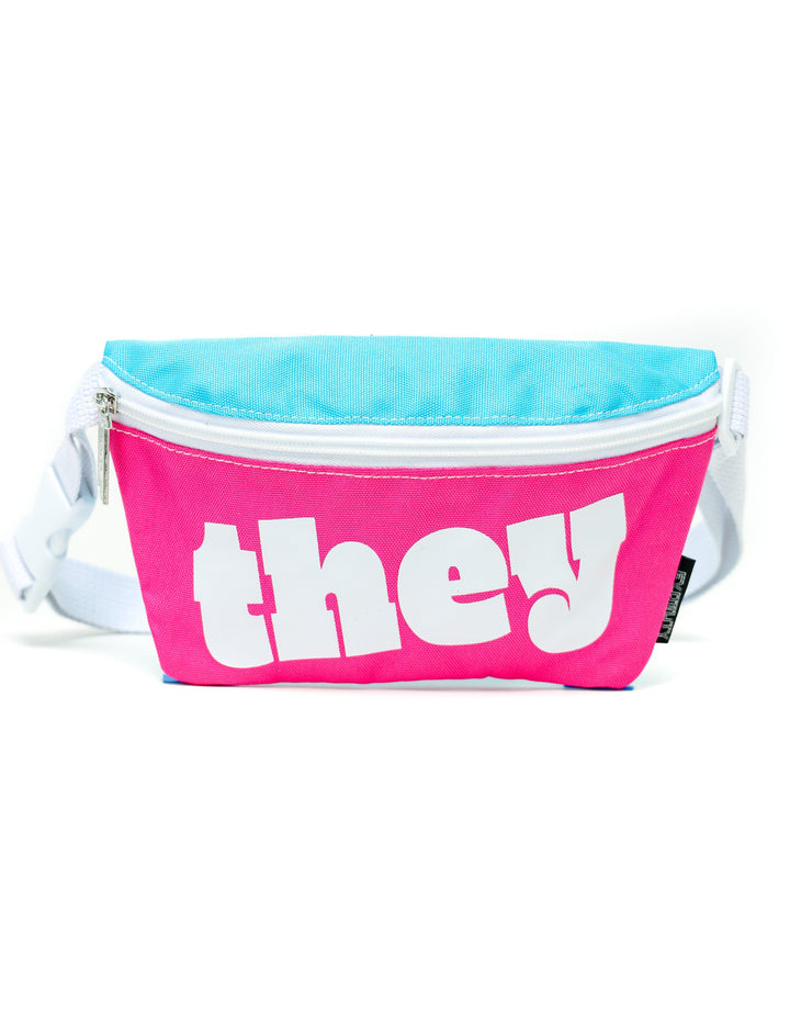 83035: Fanny Pack |Ultra-Slim Skinny Low-Profile Belt Bum Bag |WERDS They |Pink & Blue