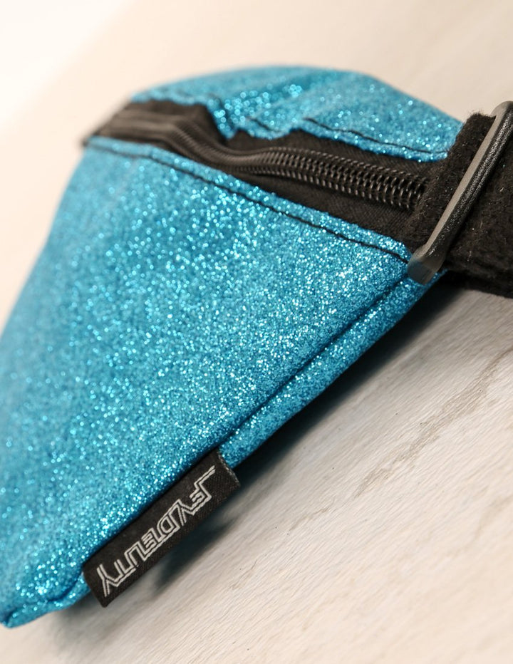 83138: Fanny Pack |Ultra-Slim Skinny Low-Profile Belt Bum Bag |DAZZLER Blue Glitter