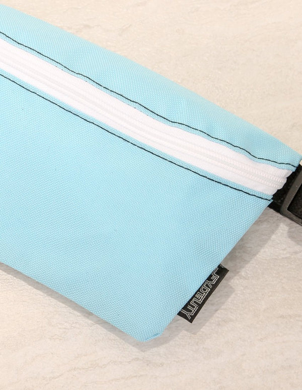 83275: Fanny Pack |Ultra-Slim Skinny Low-Profile Belt Bum Bag |GAME DAY Lt Blue & White