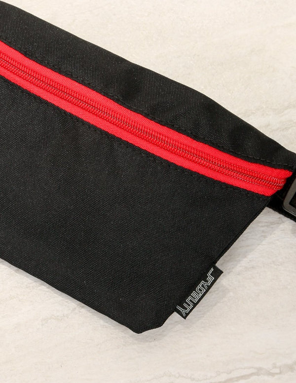 83277: Fanny Pack |Ultra-Slim Skinny Low-Profile Belt Bum Bag |GAME DAY Black & Red