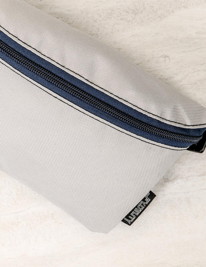 83283: Fanny Pack |Ultra-Slim Skinny Low-Profile Belt Bum Bag |GAME DAY Grey & Blue