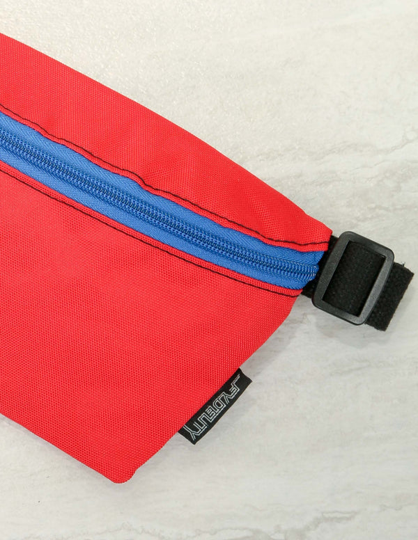 83285: Fanny Pack |Ultra-Slim Skinny Low-Profile Belt Bum Bag |GAME DAY Red & Blue