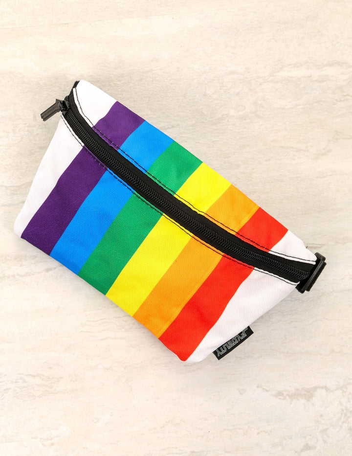 83357: Fanny Pack |Ultra-Slim Skinny Low-Profile Belt Bum Bag |PRIDE Rainbow Stripe