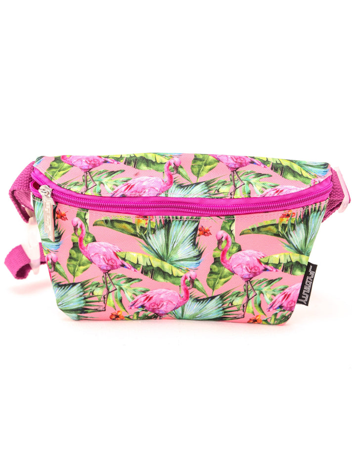 83370: Fanny Pack |Ultra-Slim Skinny Low-Profile Belt Bum Bag |Tropical Flamingo