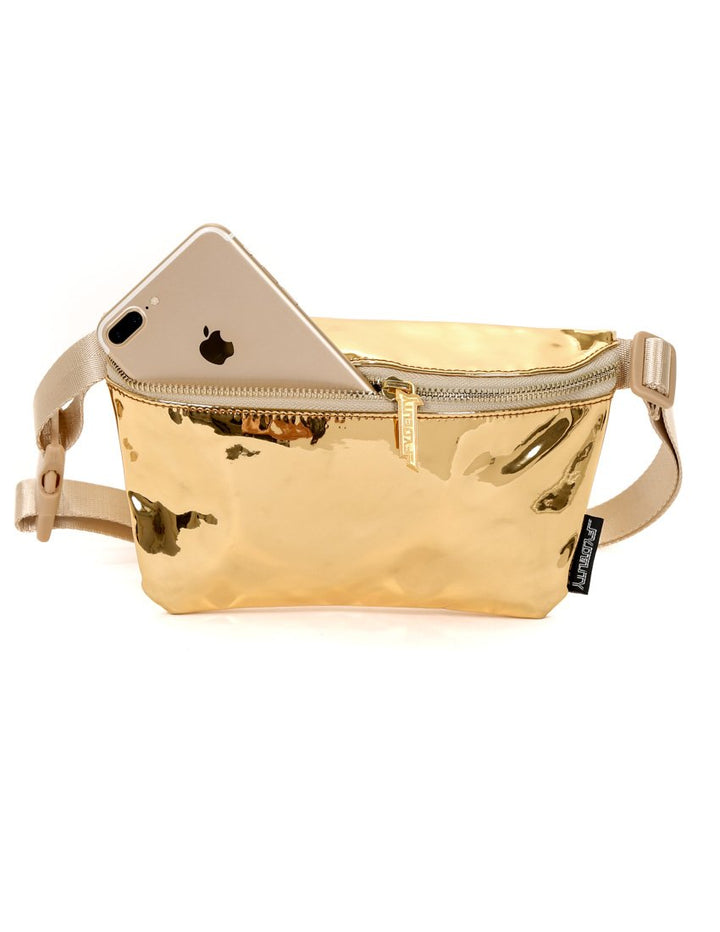 83811: Fanny Pack |Ultra-Slim Skinny Low-Profile Belt Bum Bag |LUX MIRROR Gold