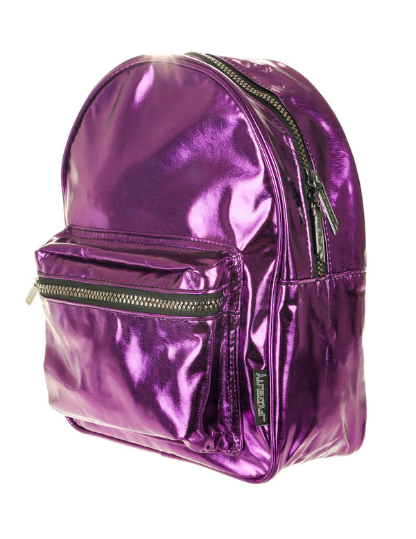 86203: Mini Backpack |Compact Fun Fashion Packs for Rollerskating, Festival, School, Beach |METALLIC Purple