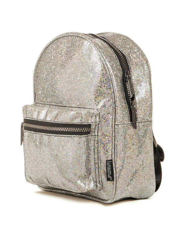 Mini Backpack |Compact Fun Fashion Packs for Rollerskating, Festival, School, Beach |GLAM Silver