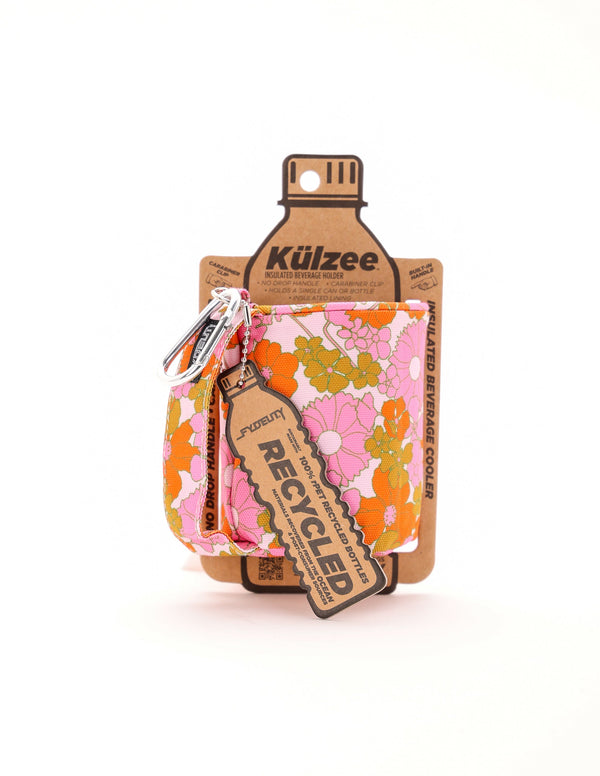 Külzee Can Handle Cooler | Recycled rPET | Floral Red Pink