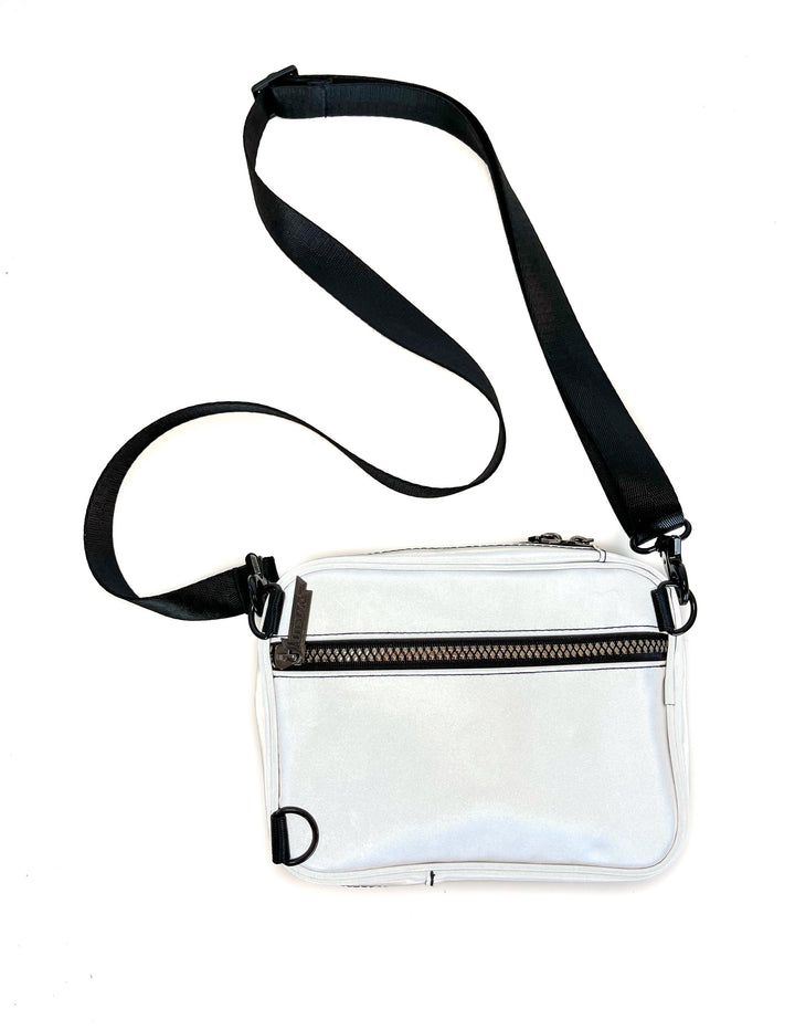 88842: Sidekick |Festival Crossbody Sling Bag | REFLECTIVE White