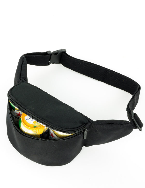 Le Freeze Cooler Fanny Pack |2 Pocket Insulated Belt Bum Bag | Black