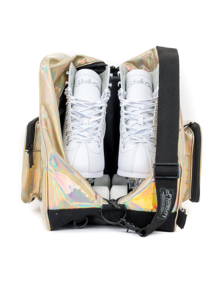 98152: Freewheelin' Roller Skate Bag Pack- Laser Rose Gold